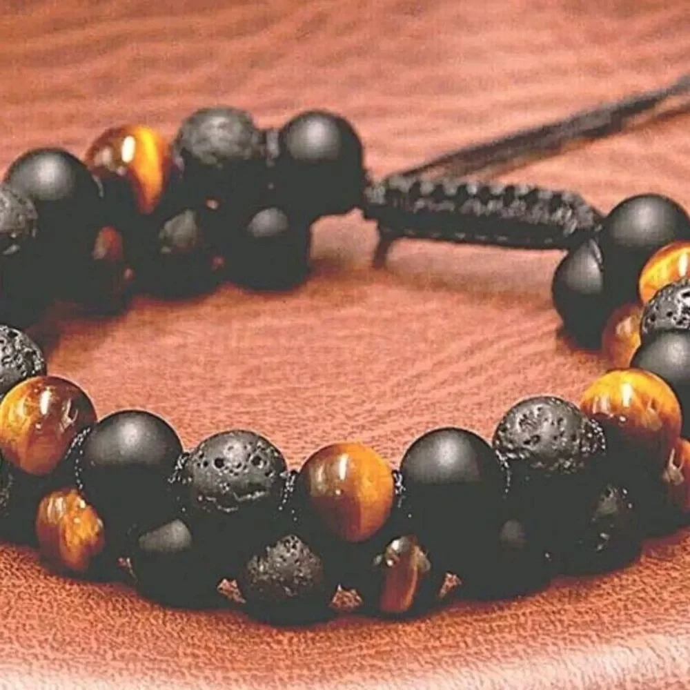 Black and Brown Beaded Bracelet